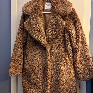Women's Brown Faux Fur Coat